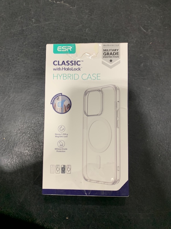 Photo 1 of ESR for iPhone 14 Pro Max Case, Compatible with MagSafe, Shockproof Military-Grade Protection, Yellowing Resistant, Magnetic Classic Hybrid Case (HaloLock), Clear
