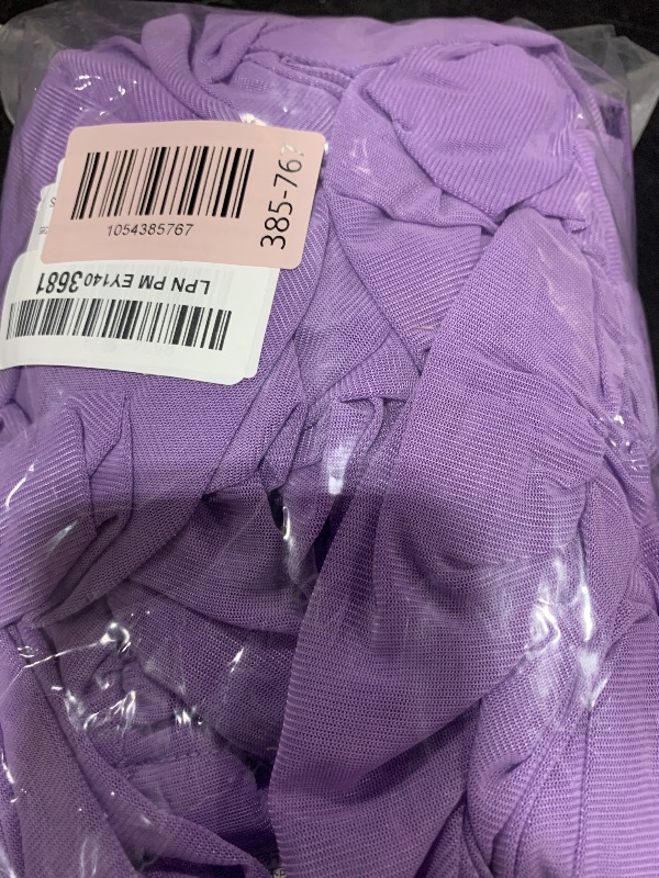 Photo 1 of MOEENCN Women's Sexy Bodycon Midi Dress Birthday Outfits Mesh High Neck Tight Fitted Party Club Cocktail Ruched Dresses Purple