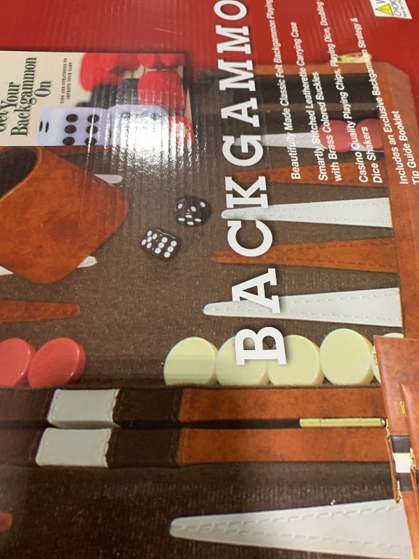 Photo 1 of Get The Games Out Top Backgammon Set - Classic Board Game Case - Best Strategy & Tip Guide - Available in Small, Medium and Large Sizes (Brown, Large)