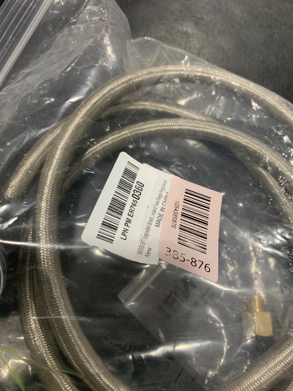 Photo 1 of MENSI 6FT Upgraded Braided Universal POL 1/4 inch NPT & Inverted Male Flare Propane Tank Pigtail Hose with Gauge for Standard Two-Stage Regulator