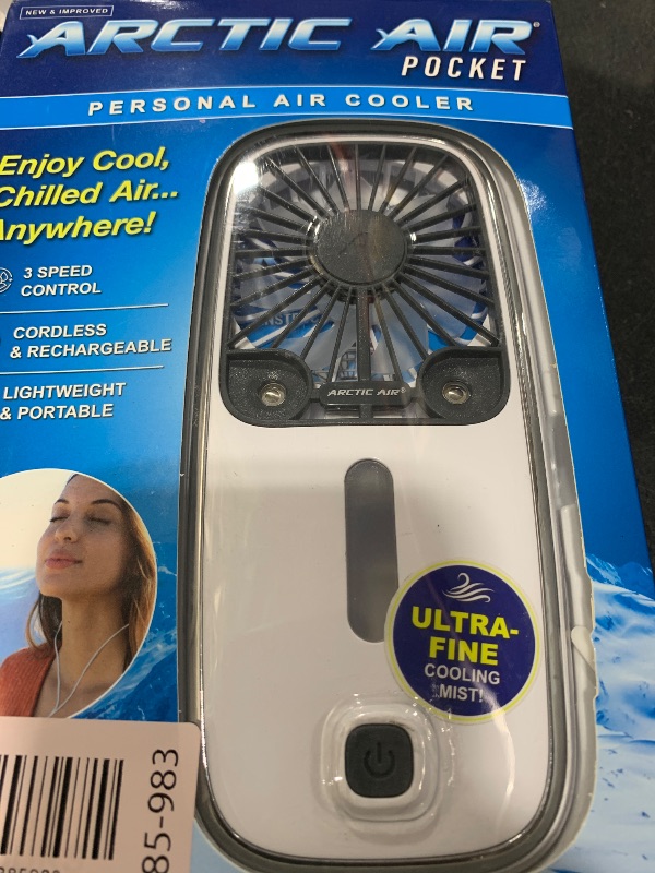 Photo 1 of Arctic Air Pocket Small Portable Fan, Powerful, Personal Air Cooler with 3 Adjustable Speeds, 12-Hour Battery Life, Hand Fan for Indoor and Outdoor Use