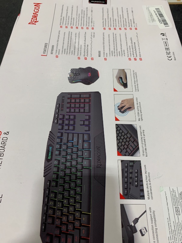 Photo 1 of Redragon S101M-KS Gaming Keyboard and Mouse Wireless with Tri-Mode, RGB Keyboard and 4800 DPI Gaming Mouse, 10 Independent Multimedia Keys for Wins, PC, Computer, Wireless S101 Ideal for Gamer