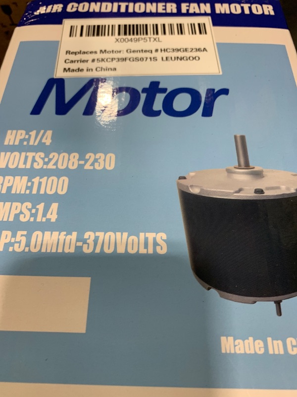 Photo 1 of 5KCP39FGS071S Fan Motor Replaces GE genteq Carrier 3905 5KCP39BGS071S 1/4HP 208-230V 1100RPM Upgraded LEUNGOO