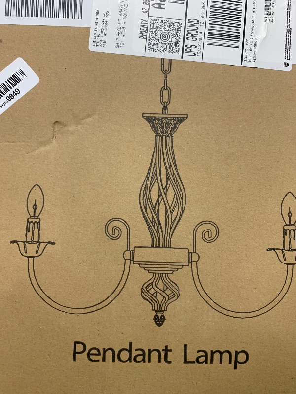 Photo 1 of 6-Light Farmhouse Candle Chandelier for Living Room, Rustic Industrial Pendant Ceiling Light Fixture, Vintage Hanging Lamp for Bedroom Hallway Kitchen Dining Room Foyer, E12 Socket, Oil Rubbed Brown