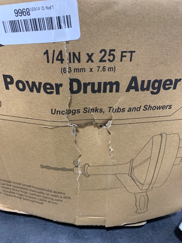 Photo 1 of Drain Auger, Clog Remover with Drill Adapter, 25 Feet Flexible Plumbing Snake Use Manually or Powered for Kitchen,Bathrom and Shower Sink, Comes with Gloves (orange)