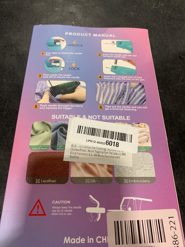 Photo 1 of Stitch  For Clothing, Stitchy Gun Quick Clothes Fixer, Dress Tagging Gun-Includes 2,000 Black Fasteners & 2,000 White Fasteners & 6 Needles