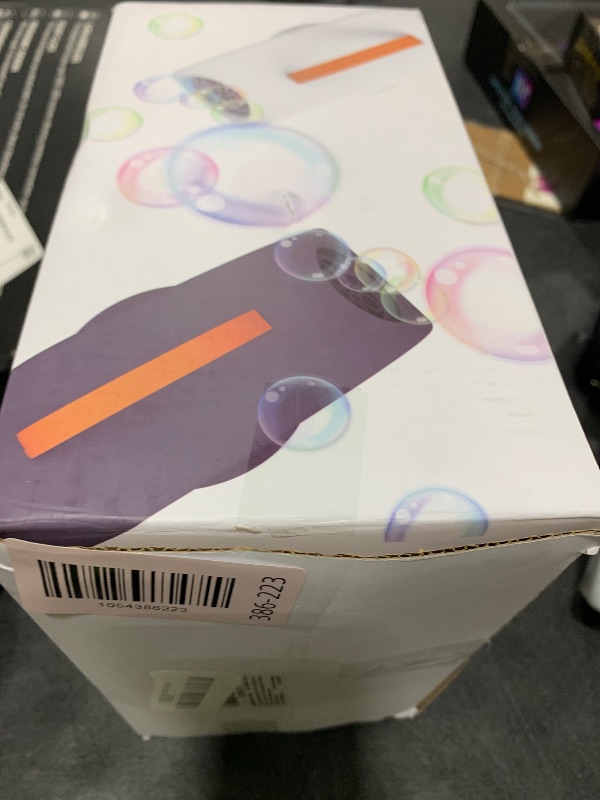Photo 1 of Bubble Machine Automatic Bubble Blower for Kids Toddlers Rechargeable Battery Portable Bubble Maker Electric Bubble Machine Auto Rotating 90°/360° Outdoor Toy for Birthday Party Wedding