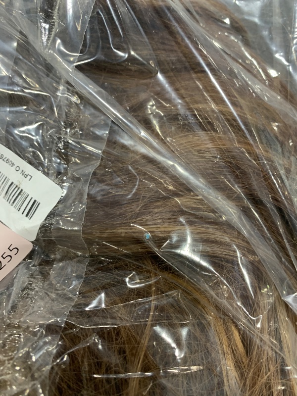 Photo 1 of Lativ Brown Wig With Bangs Long Wavy Brown Mixed Blonde Highlight Wig with Dark Roots Ombre Natural Curly Synthetic Resistant Fiber Wigs for Women Daily Party Use 26 Inches