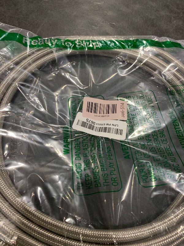 Photo 1 of Refrigerator water line - 15 FT Premium Stainless Steel Braided Ice Maker Water Hose,Food grade PEX Inner Tube Fridge Water Line with 1/4" Fittings for Refrigerator Ice Maker