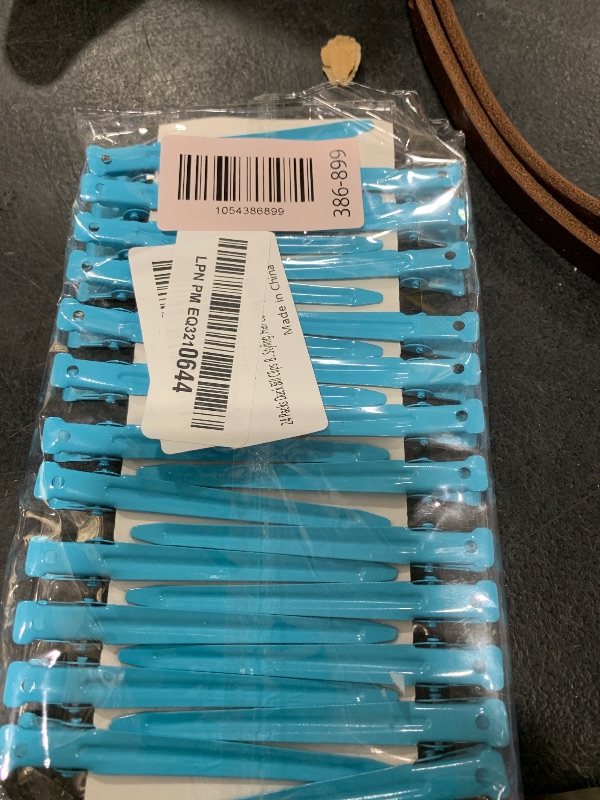 Photo 1 of 24 Packs Duck Bill Clips, Bantoye 3.35 Inches Rustproof Metal Alligator Curl Clips with Holes for Hair Styling, Hair Coloring, Blue