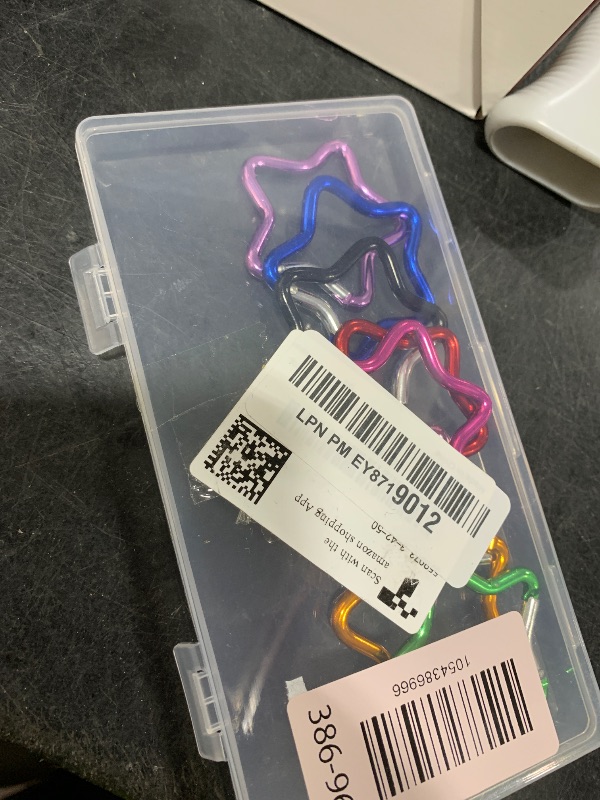 Photo 1 of 12 Pcs Colored Star Carabiner Aluminum Star Shape Carabiner Clip Spring Snap Hook for Traveling Camping Fishing Hiking, 1.6x1.6inch