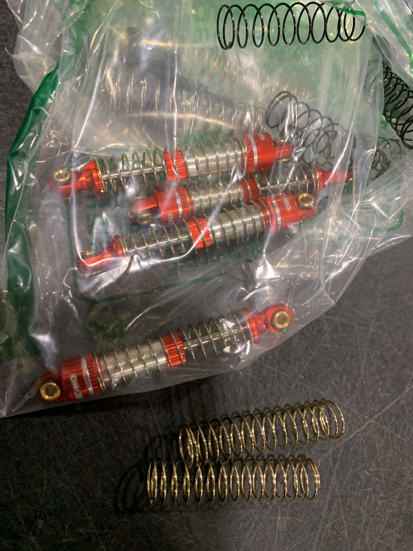 Photo 1 of 4PCS 53mm/59mm/66mm Aluminum Shocks Absorbers Oil Threaded Damper for 1/18 RC Crawler TRX4M TRX-4M Bronco Defender K10 Upgrade Parts,Silver Color Spring (59mm red)