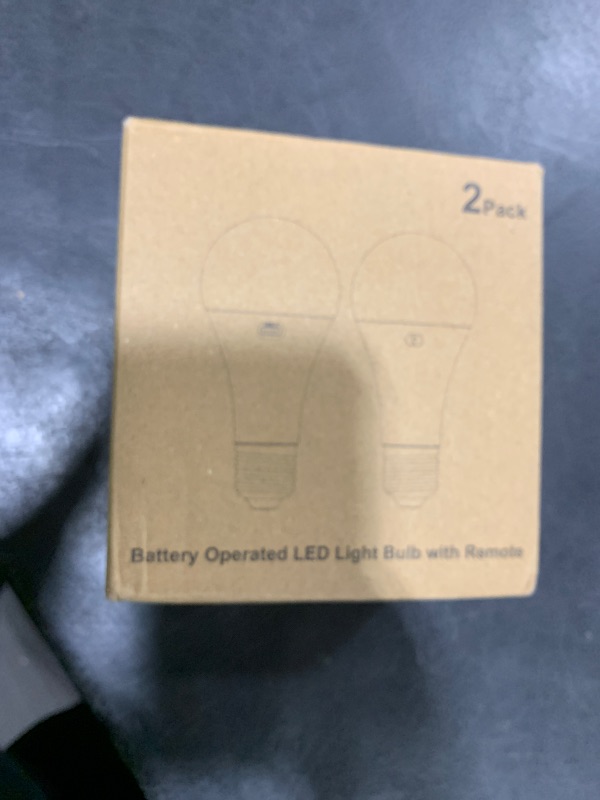Photo 1 of Rechargeable Battery Operated A19 Light Bulb with Remote Control 2 Packs, Dimmable Detachable LED Bulb with 15 Colors Selectable & 3 Timer, Wireless Puck Light Bulb for Wall Sconce, Non-Hardwired