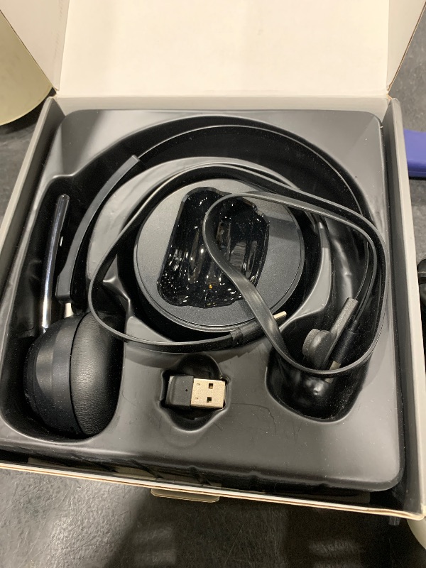 Photo 1 of Mopchnic Bluetooth Headset, Wireless Headphone with AI Noise-Canceling Microphone for Computer, On Ear Bluetooth Headset with USB Dongle for Office Call Center Skype Zoom Meeting Online Class (Black)
