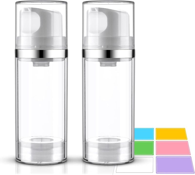 Photo 1 of Cosywell Airless Pump Bottles 3.4oz/100ml Empty Moisturizer Pump Dispenser Airless Cosmetic Pump Container Travel Pump Bottles for Toiletries Shampoo Lotion and Cream Clear 7 Pack