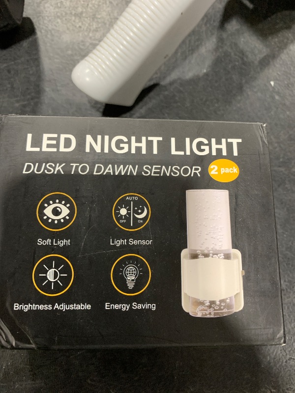 Photo 1 of Night Lights Plug into Wall: Led Dimmable Night Lights with Auto Dusk to Dawn Sensor - 2 Pack 3000K Arylic Nightlight with Adjustable Brightness for Bedroom Bathroom Hallway Indoor Home Decor