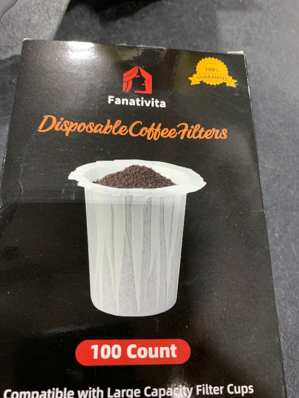 Photo 1 of Fanativita Disposable Coffee Filters for My K-Cup, K-Carafe, Cuisinart SS-RFC and Other Large Reusable Filter Cups (White 100 Count)