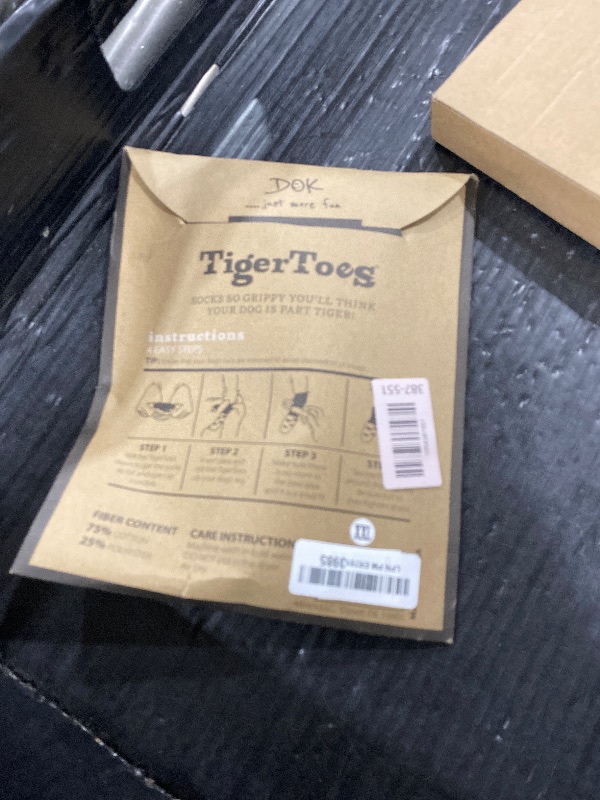 Photo 1 of DOK TigerToes Premium Non-Slip Dog Socks for Hardwood Floors - Extra-Thick Grip That Works Even When Twisted - Prevents Licking, Slipping, and Great for Dog Paw Protection (XXL, Cool Caramel)