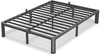 Photo 1 of 10 Inch King Size Bed Frame, 3500Lbs Heavy Duty Metal Platform with Round Corner Legs Mattress Slide Stopper, Steel Slat Support No Box Spring Needed, Noise Free, Non-Slip, Easy Assembly
