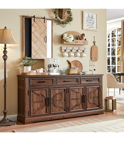 Photo 1 of ACCOHOHO 66"Large Pantry Storage Cabinet with 4 doors & 3 drawers, Buffet Siderboard for Dinning Room Living Room,