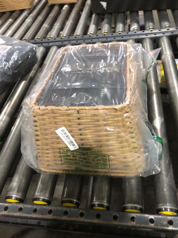 Photo 1 of ANZOME Bike Basket Rear, Woven Rectangular Bike Basket with Waterproof Cover & Cargo NetMount on The Back Seat Fits for Most Rear Bike Racks