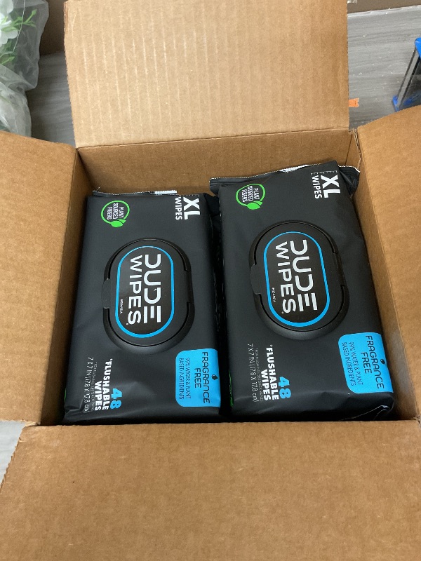 Photo 1 of DUDE Wipes - Flushable Wipes - 6 Pack, 288 Wipes - Unscented Extra-Large Adult Wet Wipes - Vitamin-E & Aloe - Septic and Sewer SaFE