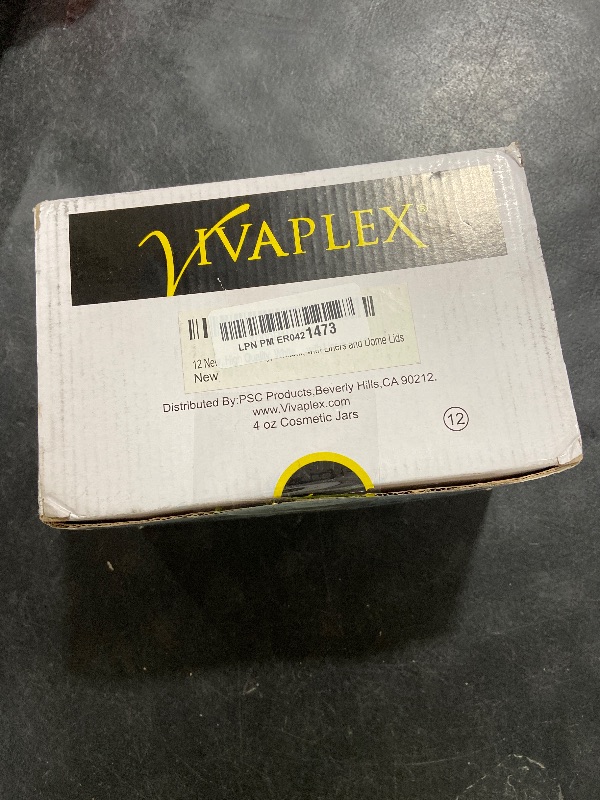 Photo 1 of Vivaplex, 12, White, 4 oz Cosmetic Jars, with Inner Liners and Dome Lids