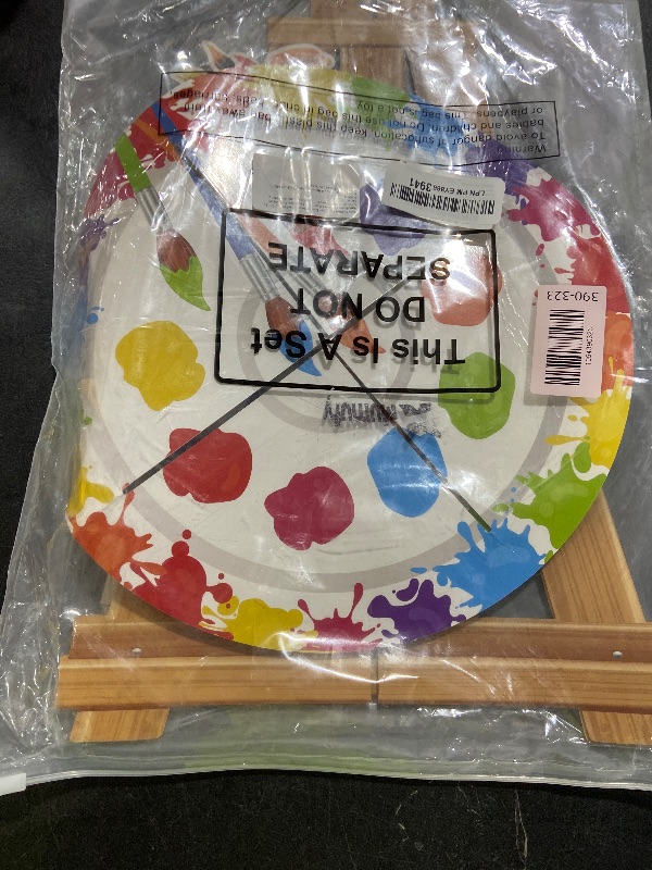 Photo 1 of Mumufy 3 Tier Art Paint Party Cupcake Stand Decorations Artist Multicolor Party Cupcake Holder Painting Splatter Cake Dessert Holder for Paintbrush Birthday Baby Shower Supplies
