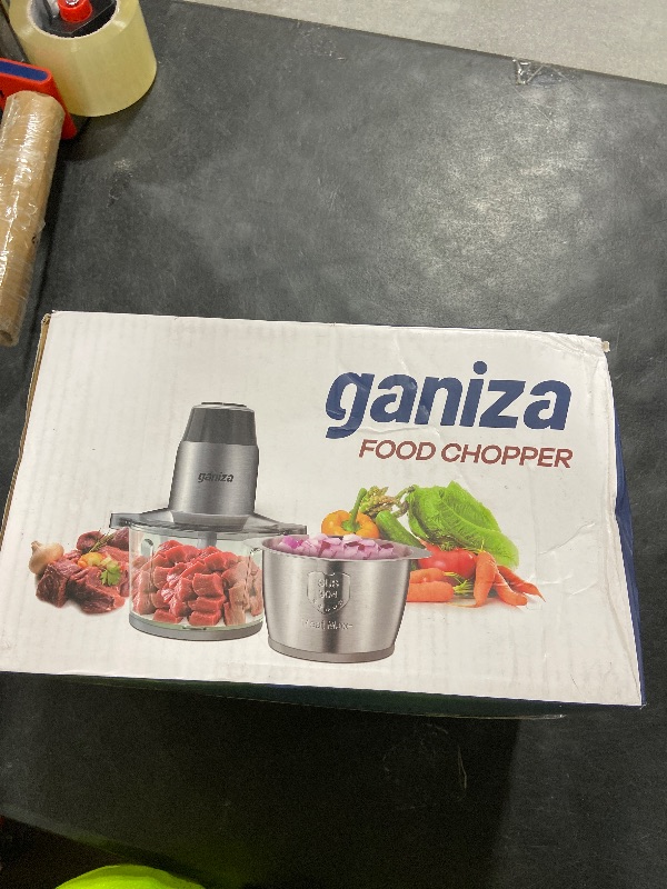 Photo 1 of GANIZA Food Processors, Electric Food Chopper with Meat Grinder & Vegetable Chopper - 2 Bowls (8 Cup+8 Cup) with Powerful 450W Copper Motor - Includes 2 Sets of Bi-Level Blades for Fruits/Meat/Nuts