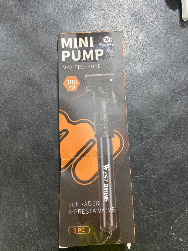 Photo 1 of Bicycle Pump Mini Bike Pump - Aluminum Alloy Cycle Pump for Presta & Schrader Valve, Portable Lightweight Bike Tyre Pump Fast Tyre Inflation Mini Air Pump for Mountain Road Bike Ball Pump (Black)