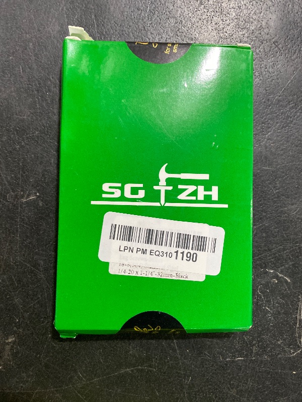 Photo 1 of 1/4" x 1-1/4" Hex Head Lag Screws Bolts 20Pcs 304 Stainless Steel 18-8, Partial Thread, Hexagon Head Wood Screws Black Oxide by SG TZH