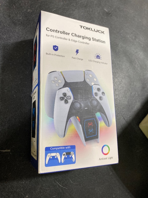 Photo 1 of PS 5 Controller Charger Station Compatible with PlayStation 5 Faceplates Edge & Dual Controller, 9 Lightings PS 5 Accessories Charging Station, PS 5 Dock Stand with LED Indicator & On-Off Switch
