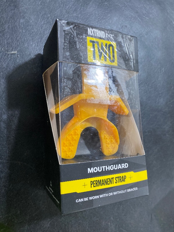 Photo 1 of Nxtrnd Two Football Mouth Guard, Football Mouthpiece with Strap, Fits Adult & Youth (Yellow)