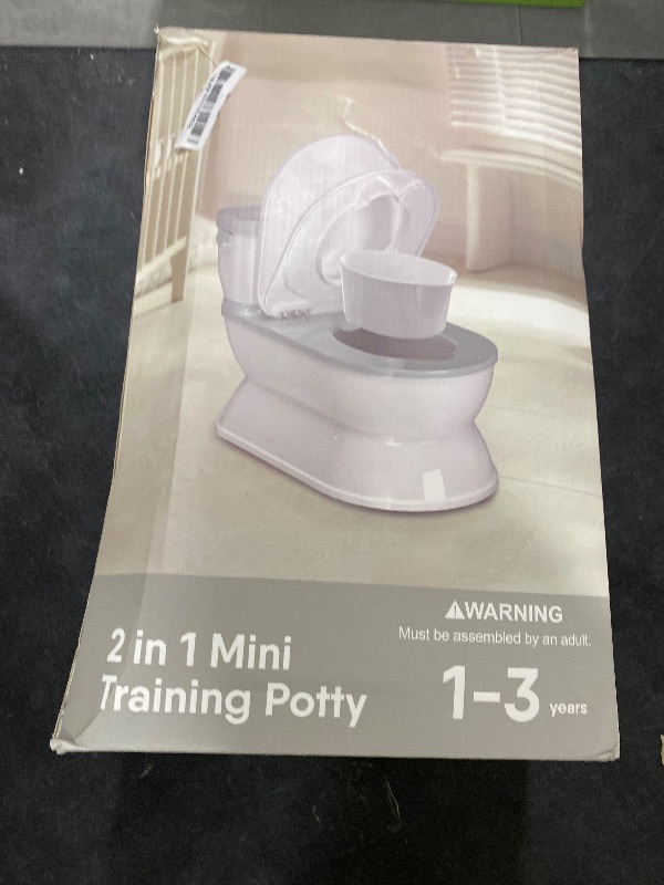 Photo 1 of CheerTry 2-in-1 Toddler Potty Training Toilet - Larger Potty Chair & Detachable Training Seat for Boys & Girls Ages 1-3 with Flushing Sound, Wipes Storage, Toilet Paper Holder - Grey