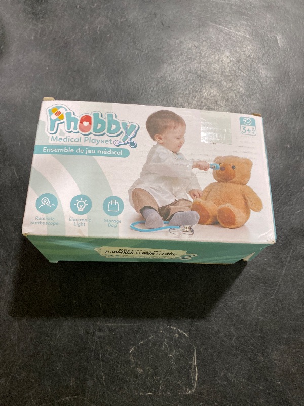 Photo 1 of Phobby Kids Doctor Kit, 8 Pieces Kids Doctor Playset with Medical Storage Bag & Real Stethoscope, Pretend Play Doctor Toys for Toddler Boys Girls Aged 3 4 5 6