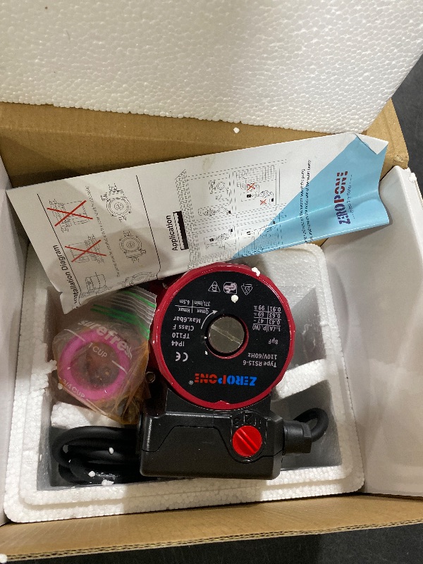 Photo 1 of ZeroPone Recirculating Pump, 93W Water Circulator Circulating Pump NPT 3/4" w/NPT 1/2" Adapter, 15-6C 3-speed Control Recirculation for Electric Water Heater System