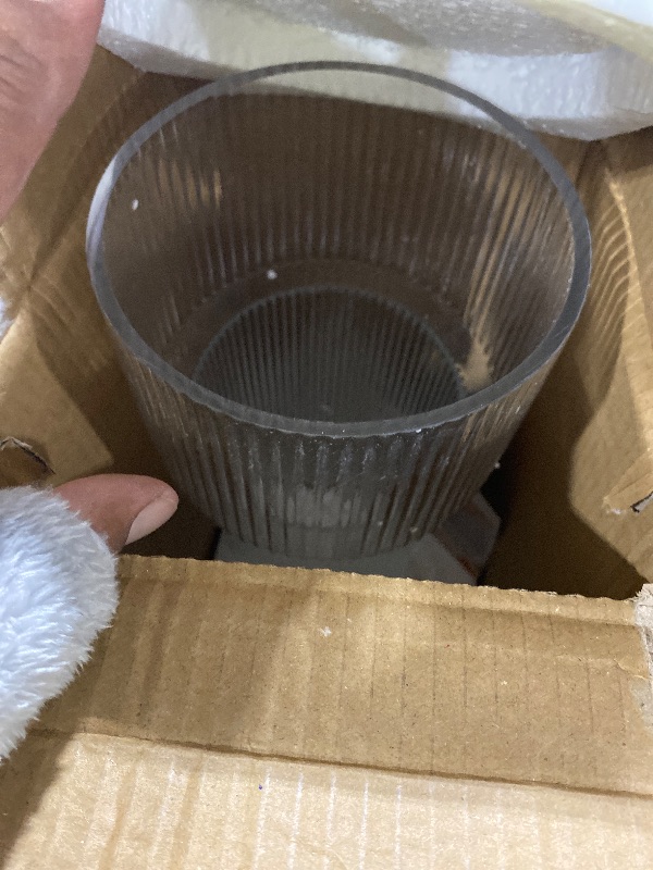 Photo 1 of YANWE1 Large Glass Vase, 12 Inches Tall Vase for Flowers, Flower Vases for Bouquet, Modern Ribbed Glass Vases for Living Room, Dining Table, Office, Entryway, Mantle, Shelf, Wedding Gifts