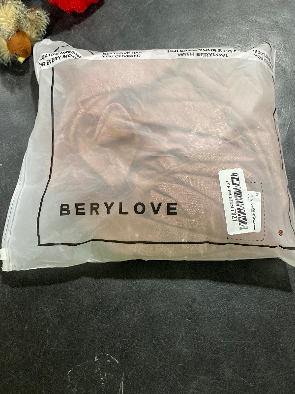 Photo 1 of BeryLove Sequin Wedding Guest Dress for Women Elegant Homecoming High Low Sparkly Cocktail Evening Dresses Ruffle Long Gowns 7065 pink M