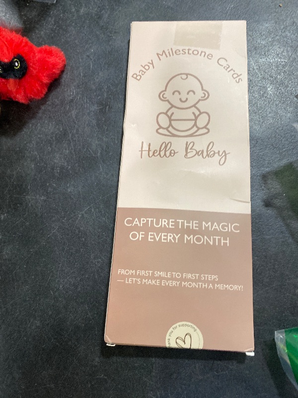 Photo 1 of Baby Monthly Milestone Markers Disc, Wooden 3D Milestone Cards for Photos, Baby Announcement Sign,Slate Blue, 1-12 Months, 4 Inches in Size.