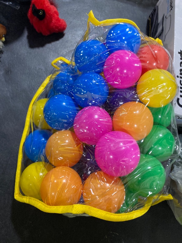Photo 1 of Hovenlay Ball Pit Balls Phthalate Free BPA Free Crush Proof Plastic - 7 Bright Colors in Reusable Play Toys for Kids with Storage Bag