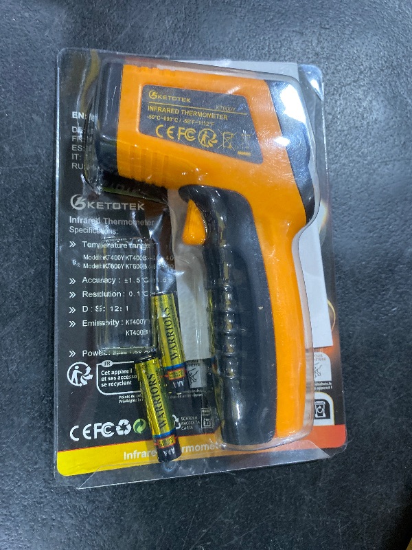 Photo 1 of Ketotek Digital Infrared Thermometer Temperature Gun -58°F-1112 °F(-50°C - 600°C) Handheld Non Contact IR Laser Thermometer KT600Y for Cooking Meat Refrigerator Pool Pizza Oven BBQ Food