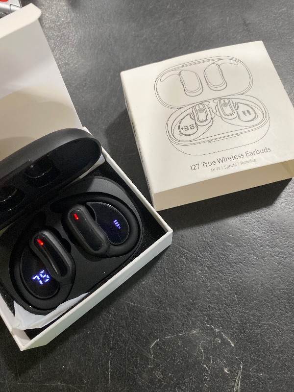 Photo 1 of Wireless Earbuds, Bluetooth 5.3 Headphones, True Wireless Stereo Earphones with IPX6 Waterproof, Noise Cancelling Mic, Fast Charging and Comfort Fit Ear Buds for Sports, Workouts - Black