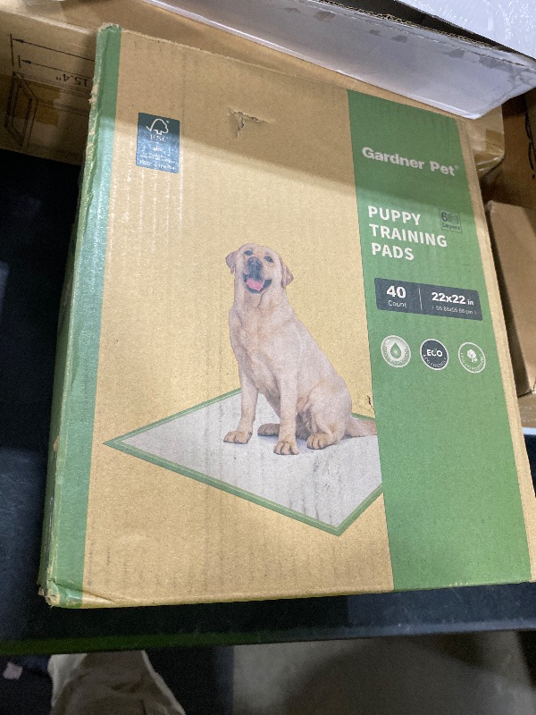 Photo 1 of Gardner Pet Dog Pee Pads Rugular 22"x22", Thicker ECO Green Small Disposable Puppy Training Pads Super Absorbent Full Edge-Wrapping Pad for Dogs, Puppies, Doggies, Cats-(40 Count)