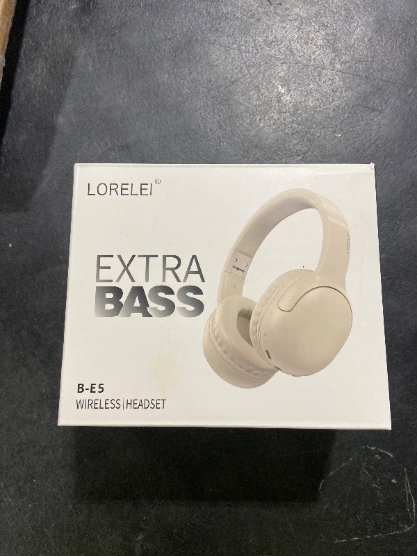 Photo 1 of LORELEI B-E5 Kids Bluetooth Headphones, Wireless Headphones for Kids, Foldable 40H Playtime, Built-in mic, On Ear Headsets for Child/Teens/School/Tablet(Beige White)