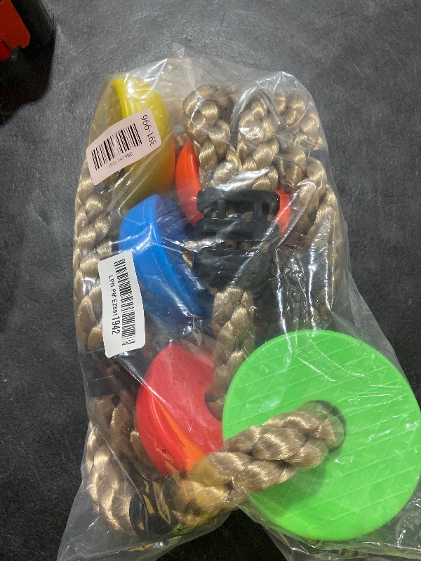 Photo 1 of Rainbow Craft Colorful Climbing Rope - 6.5ft with 5 Knotted Foot - Kids Ninja Rope for Ninja Warrior Slackline Obstacle Course Accessories Kids Swing Set Backyard Play