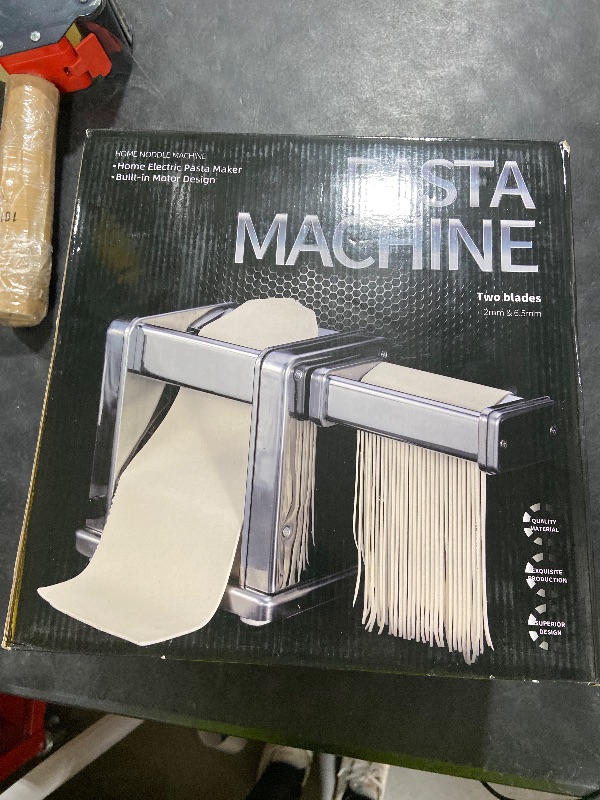 Photo 1 of Maxceysen Electric Pasta Maker Stainless Steel Noodle Machine with Roller & Cutter Adjustable 7 Thickness & 2 Width for Spaghetti, Fettuccini, Lasagna, Pie Crust, Dumpling, Wonton