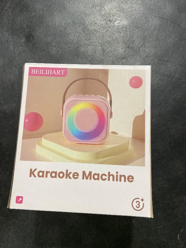 Photo 1 of Mini Karaoke Machine, Portable Bluetooth Karaoke Speaker with 2 Wireless Microphones and Party Lights for Kids and Adults, Birthday Gifts for Girls Boys Family Home Party