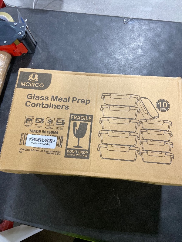 Photo 1 of [10-Pack] Glass Meal Prep Containers with Lids, MCIRCO Food Storage Containers with Snap Locking Lids, Airtight Lunch Containers, Microwave, Oven, Freezer and Dishwasher