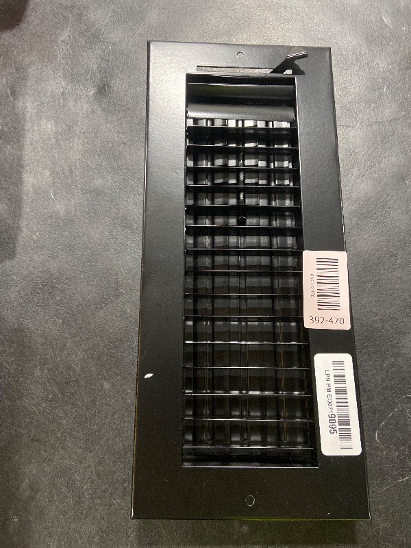 Photo 1 of Fits 12x4 Duct Opening Steel Adjustable Air Supply Grille by Handua | Register Vent Cover Grill for Sidewall and Ceiling | Black | Outer Dimensions: 13.75" X 5.75"