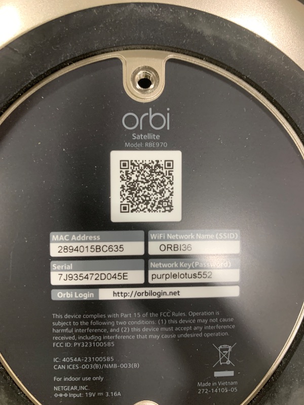 Photo 1 of NETGEAR Orbi 970 Series (RBE970) Quad-Band WiFi 7 Mesh Add-on Satellite - Works with Existing 970 Series (973/972/971S), Security Features, Covers up to 3,300 sq. ft., BE27000 802.11be